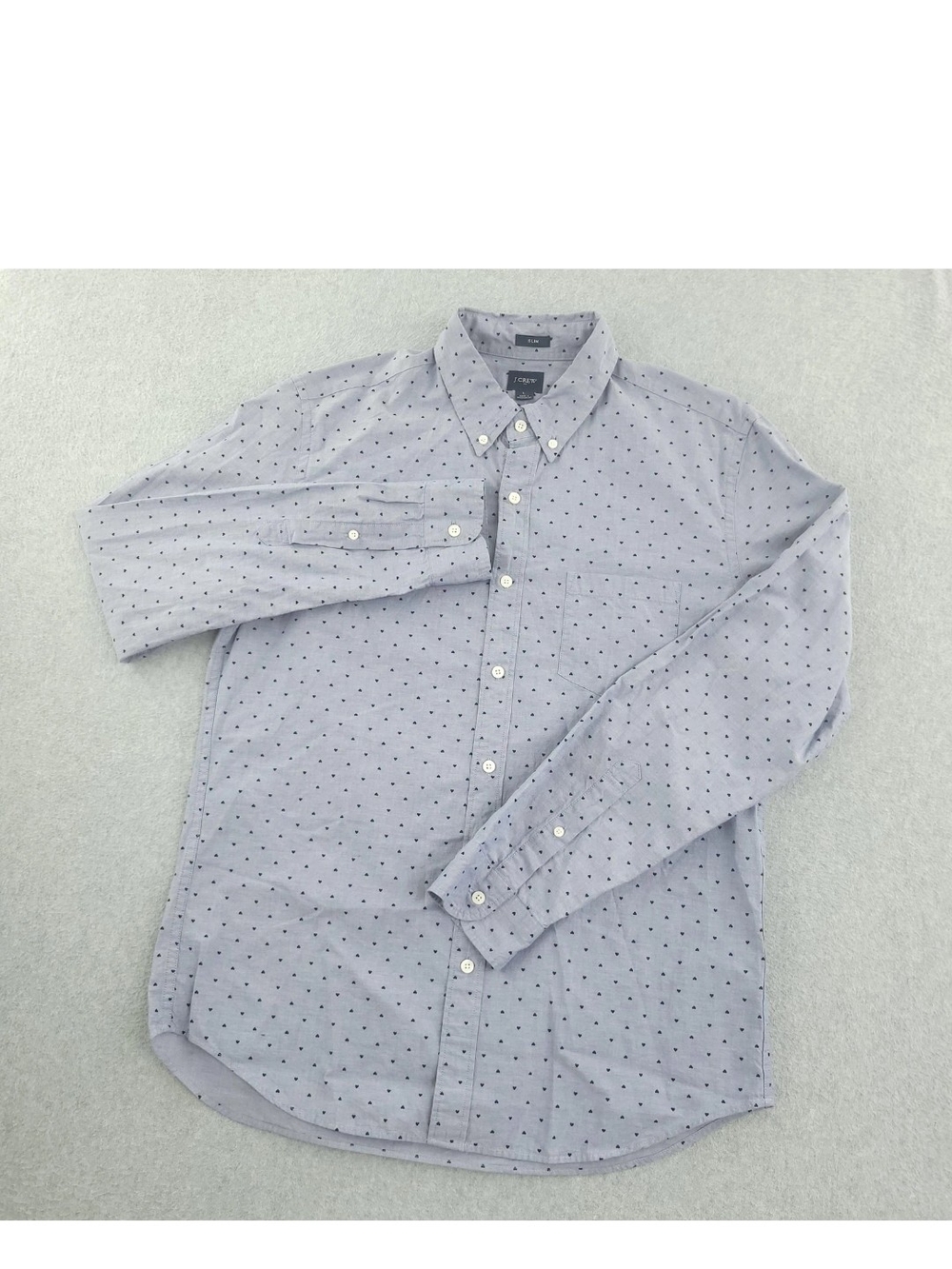 J. Crew Men’s Light Blue Heart Print Button-Down Shirt